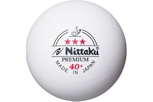 NITTAKU PREMIUM 3 STAR ITTF 40+ Plastic Table Tennis Balls, 6 pieces