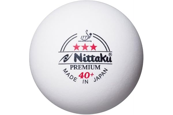 NITTAKU Lot de 30 balles de tennis de table en plastique Premium 3 étoiles Blanc 40+ ITTF