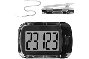 DITTYBUY Pedometer Step Counter 3D Accurate Pedometer - Step Counter for Walking | Error Correction Step Tracker | Clip and Strap in Real Time | Seniors Men Women and Kids