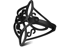SIPURIS Bague en forme de nœud celtique en acier inoxydable avec nœud de sorcière géométrique Wiccan - Bague de mariage empilable pour homme et femme