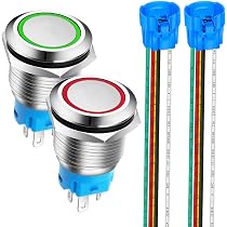 Gebildet Interrupteur Poussoir Verrouillable 19mm Acier Inoxydable LED Orange – Étanche IP65 12-24V 5A