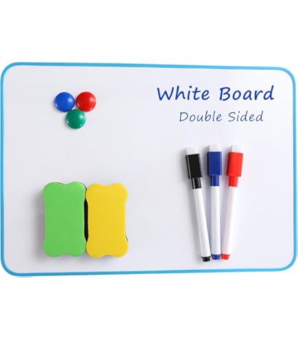 VynyQoo Magnetisch Whiteboard voor de Koelkast, 2-Pack A3 A4 Whiteboards met 6 Markers & 1 Wisser, Gemakkelijk te Beschrijven en Uit te Veegen, Weekplanner voor Thuis, Keuken, Kantoor, School