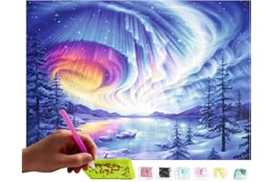 MISHBAY Diamond Painting Mosaïque DIY 5D Set | aurores boréales | Broderie | Point De Croix | Peinture Diamant par numéros | Home Décor mural | Peinture Décoration | Arts Craft