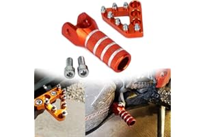 USTPO Motorrad-Bremspedal hinten + Schalthebelspitze – 125–530 cc 2004–2010 CNC-Aluminium passend für K.T.M SX EXC XCF XCW SXF SMR SMC Motorrad – Orange