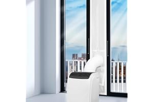Loviga Cubierta Aislante de Tela para Puertas para Aire Acondicionado PortáTil Y Secadora, Kit de VentilacióN de Puerta 100% Sellado para Manguera de Escape de 5,9" De MáXimo-25x192~232cm