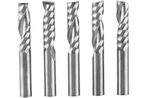 YOSOO HEALTH GEAR Brocas de fresado de extremo 5 piezas de 6 mm de vástago de una sola flauta Fresas de extremo Herramienta de broca de carburo de tungsteno Fresadora CNC Brocas de fresado para madera Aluminio Acero PC