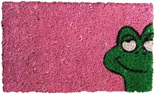Children "s Door Mat, Coir 37 x 22 CM, Coco Family Design: Frog