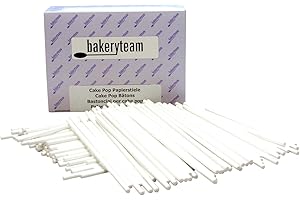 bakeryteam Cake Pop Sticks Lot de 400 bâtonnets de 15 cm de long Blanc