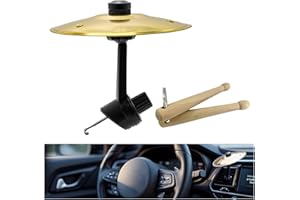 AUOQZ Car Crash Cymbal Air Vent, Mini Drum Cymbals for Car Vent Creative Funny Metal Musical Instrument Finger Cymbal Cars Ornaments to Make Your Driving More Fun (Golden)