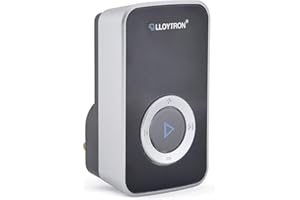 LLOYTRON® MIP System 3 Doorbell Accessory - 32 Melody Plug-in Chime Receiver - Replacement or Additional Receiver for MIP System Transmitter - 200m Wireless Range - Volume Control - B7935BK - Black