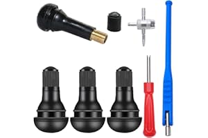 Amazleer Démonte Valve 4-en-1 pour Pneu de Voiture - Outil de Réparation TR412 Bleu avec Core Remover - Kit de Remplacement
