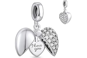 NINGAN 925 sterling silver Love pendant I love you dangle charm with shiny 5A zircon for women bracelet gifts to wife friends