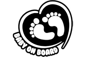 TOTOMO Baby an Bord Aufkleber - lustiges niedliches Sicherheits-Vorsicht-Abziehbild-Zeichen für Autoscheiben und Stoßstangen - Footprint in Heart ALI-038