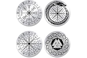 UNICRAFTALE 2 monete commemorative vichinghe, vegvisir, bussola vichinga, moneta sfida, nodo dei guerrieri uccisi, mitologia nordica, protezione talismano, amuleto