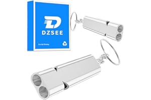 DZSEE Emergency Whistle 2 Pcs Set, Loud Survival Whistle, Safety Whistle, Whistle Hiking for Outdoor, Boating, Camping and Hiking