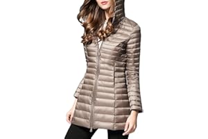 GUOCU Donna Media Lunghezza Cappuccio Leggero Taglia Grossa Piumini