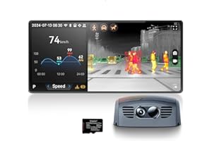 THERMAL MASTER Noktowizor samochodowy NV300 Max kamera termowizyjna kamera samochodowa kamera termowizyjna kamera samochodowa wykrywanie kolizji z odległości 300 m termowizja nocna (Szary)