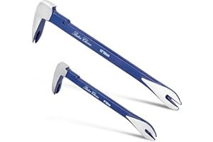 BATES CHOICE Bates- Cats Paw Nail Puller Set, 2 Pack, 8" & 12", Mini Pry Bar, Crowbar, Pry Tool, Nail Puller Tool, Small Pry Bar, Nail Remover Tool, Nail Pullers, Cats Paw Pry Bar, Catspaw Tool, Cat Claw Tool