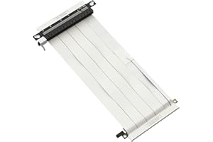 LINKUP - Ultra PCIe 4.0 X16 Câble Riser [RTX4090 RX6950XT x570 B550 Z690 Testé] Blindé Très Haut Débit Support Vertical Jeux PCI Express Gen 4┃Double Connecteurs Inversés (19cm) Conçu pour ITX┃Blanc