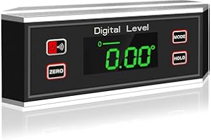 eOUTIL Digital Level Angle Finder Waterproof IP65 Protractor Angle Gauge Inclinometer with V-Groove Magnetic Base/0~360 Degree