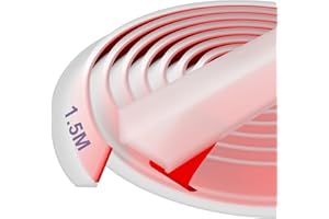 Barriera Doccia Ferma Acqua Silicone - Hzetuu 1.5M Guarnizione Doccia Sottoporta, Autoadesivo, Flessibile, Facile da Installare, Ideale per Bordo Piatto Doccia e Bordino Top Cucina, Trasparente