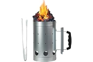 Anluomania Chimenea de Encendido, Encendedor de Carbón, Arrancador de Chimenea, Encendedor de Chimenea, 27 x 16 cm, con Mango de Seguridad, para Carbón, Madera en Trozos, Briquetas