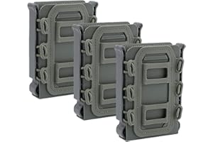 HIDEDE Custodia Tattica per Caricatore, 3 Pezzi Fast Mag Pouch Set Borsa Molle Mag Pouch Airsoft caricatori Porta riviste per caricatori Ar15 M4 5.56 7.62, Oliva