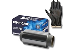 DCF SUCCESS Procare Professional Hair Coloring Kit - Premium Silver Hair Foil (100mm x 100m) with 20 Latex-Free Nitrile Gloves – The Ultimate Haircare Set for Precision Highlights, Balayage