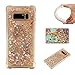 Produktbild Shinyzone Samsung Galaxy Note 8 Hülle,[Schwimmend Flüssig Luxus Bling Treibsand] Verstärkte Ecken Stoßfest Flexibel TPU Schutzhülle für Samsung Galaxy Note 8,[Slim Fit] Kristall Glitzer Bunte Golden Love Hearts Funny Hülle