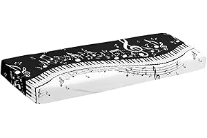 Psesaysky Staubschutz für Klaviertastatur mit Klavierdruck, 88 Tasten, vollständige Abdeckung, dehnbares wasserdichtes Tuch für elektrische Klaviertastaturen