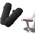 HASTHIP® 2Pcs Chair Armrest Pad Soft Memory Foam, Armrest Covers Provide Elbow Cushioning and Relieve Pressure, Quick Release Buckle, Anti-Slip Design, Thick Elbow Support for Office & Gaming Chairs