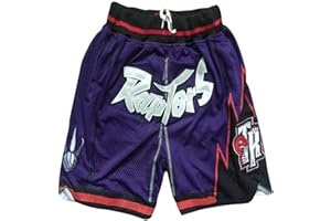 HANJIAJKL Pantaloncini da Basket da Uomo,NBA Raptors Sport Shorts,Ricamo Concorrenza Basket Pantaloncini di Formazione