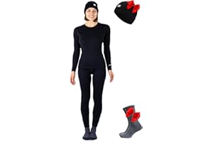 Merino.tech Merino Unterwäsche Damen Set + Mütze – Merino Langarm Damen und Hose aus Merinowolle