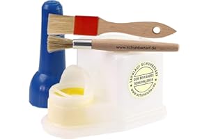 LANGLAUF SCHUHBEDARF Dispensador de Pegamento Para Madera - Cepillo Inoxidable - Leimboy, Recipiente Ahorro de Pegamento Blanco, Botella Resistente a Disolventes Con 2 Pinceles de Calidad
