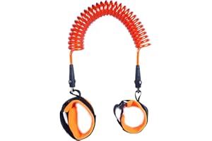 WUUISDNX Bracelet Anti-perte de corde de Traction de sécurité de bébé empêchent la perte partout bracelet antidérapant et Anti-perte d'enfants d'unité centrale, Orange à 360 degrés, 1.5 m