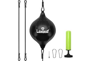 LANGRAY Double End Bag, Boxeo Doble End Ball Set Punchingball Speedball Set PU Punchingbag Boxsack Boxtraining MMA, Fitness Training de adultos y niños