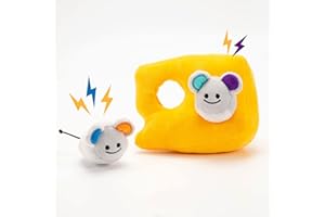 JOYELF Zabawka dla psów, mysz i ser – interaktywna zabawka dla psów, piszcząca zabawka dla szczeniaków