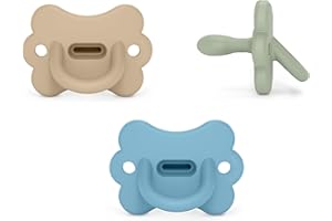 Suavinex, Pack 3 Chupetes Todo Silicona, para Bebés 6/18 Meses, con Tetina Fisiológica Sx Pro, Súper Blandito y Flexible, Ideal para Dormir, Respeta el Desarrollo Bucodental, Azul, Verde, Beige