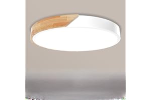 Rravdst LED Ceiling Light Panel - 60W 6000LM, 3000K-4000K-6000K 3 Color Temperature, IP54 Waterproof Round LED Flush Mount Ceiling Light for Bedroom, Bathroom, Kitchen, Hallway, Ø30CM White