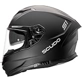SCUDO S1 Full Face Kapalı G&uuml;neş Viz&ouml;rl&uuml; Motosiklet Kaskı Ece 22.06 Sertifikalı Mat Siyah L