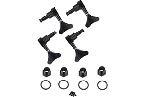 Dilwe Bass Tuning Pegs, 2L 2R Black Closed Zinc Alloy Machine Heads String Tuners Tuning Pegs Kompatibel med elbas