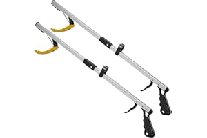 MEDCA Lot de 2 pinces de préhension avec embouts magnétiques - 15,2 cm de long et large bras à griffe, léger et durable, pour l'intérieur et l'extérieur, aide à la mobilité et ramasse-déchets