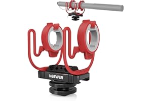 NEEWER Support antichoc pour microphone avec griffe, filetage 6,35 mm pour cages d'appareil photo, supports de perche, trépieds, support de micro compatible avec VM15 Rode NTG Series Sennheiser MKE600