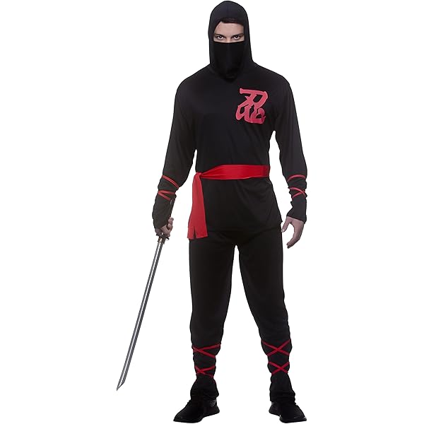 Spooktacular Creations Adult Halloween Ninja Costume for Women Fancy Dress Party Trick Treatment Cosplay Party Red,L