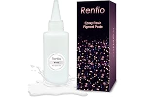 Renfio Pâte pigmentaire blanche,160g colorant époxy pigment de couleur pour résine époxy hautement concentré,facile à mélanger,pour coloration UV,teinture de bougie,artisanat,menuiserie - Blanc