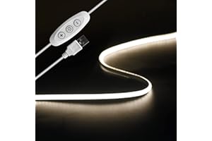 Tayire 5V COB Luz de Fondo de TV 2m, USB Tira de LED 960LEDs Regulable 4000K Tira LED CRI90+ 4mm Súper Brillante LED Tira Llevada Flexible para Fondos de TV Luz Fiesta DIY Cocina