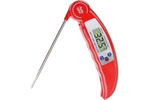 CJMUQHEHH Thermomètre de Cuisine Professionnel avec Lecture Instantanée en 3s, Précision de ±0,1°C, Écran LCD Rétroéclairé, Thermomètre Cuisson, Idéal pour Viande, BBQ, Huile et Eau