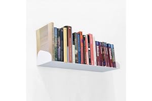 MILUKA Mensole da Muro Design 60 cm | Libreria da Parete Sospesa | Libreria Scaffale Metallo Bianca | Mensole per Libri Moderne, Mensole Camaretta Bambina e Scaffale Cucina per Decorazioni Casa