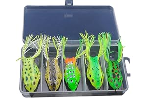 SUNAOMNI Topwater Grenouille Leurre Manivelle AppâTs De PêChe Souples pour Eau Douce SaléE Leurre De PêChe 5 PièCes Brochet Leurres PêChe Bar Leurre Peche Leurre Peche Carnassier