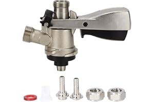 HAPIVIDA Keg Coupler, G5/8 S Type Sankey Keg Coupler Stainless Steel Sankey Kegerator S Keg Coupler Beer Barrel Distributor Faucet Beer Tap Beer Dispenser for Home Brewing